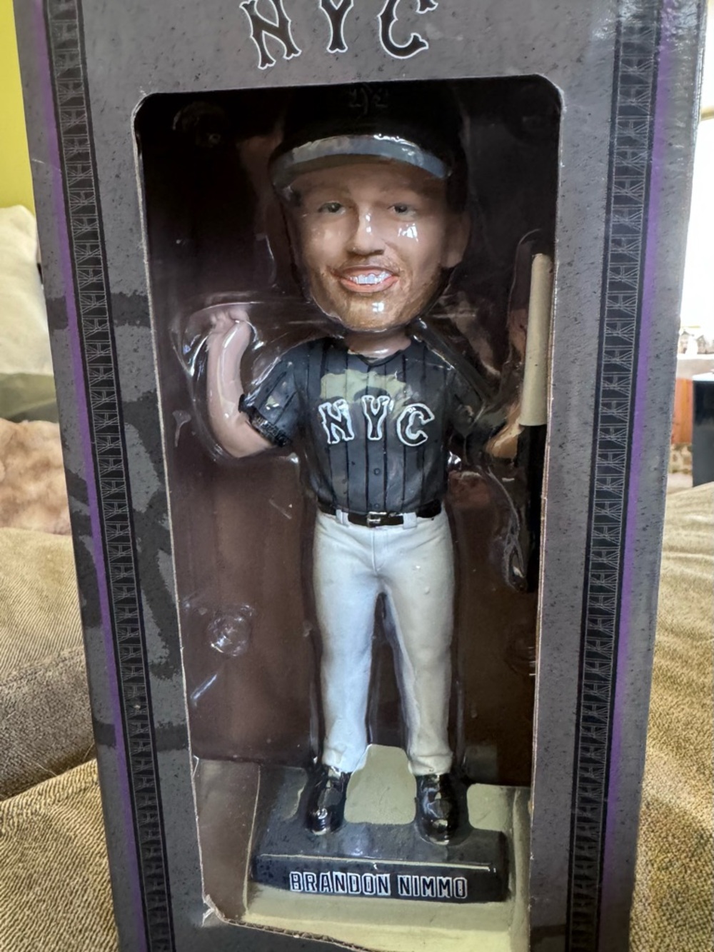 Brandon Nimmo NYC Baseball Bobblehead - Black Jersey